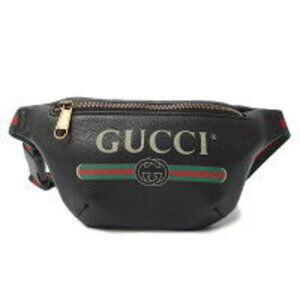 Gucci Bag Pouch Waist Black Leather Sherry